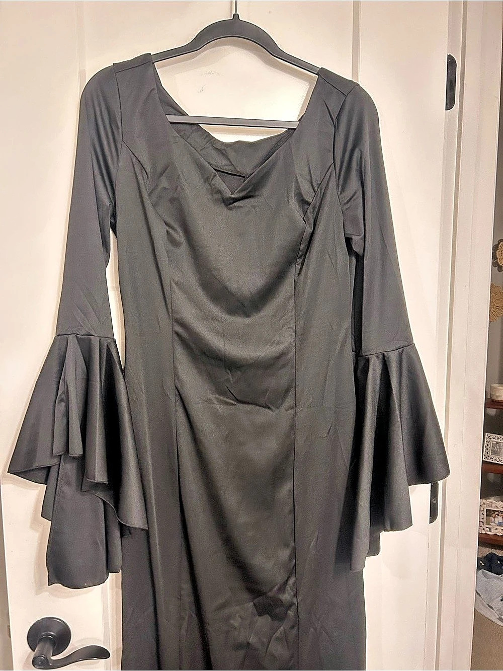 Womens Gothic Black Maxi Dress Black Size Large
